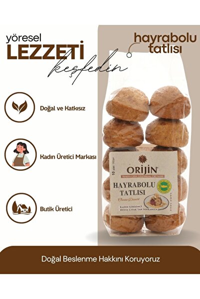 Orijin Trakya Gıda Coğrafi İşaretli Hayrabolu Tatlısı 10 ADET BÜYÜK BOY 190 GR
