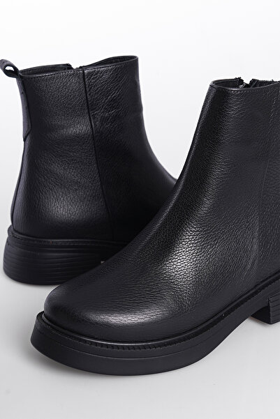 Capone Outfitters Kožené dámské kozačky s bočním zipem