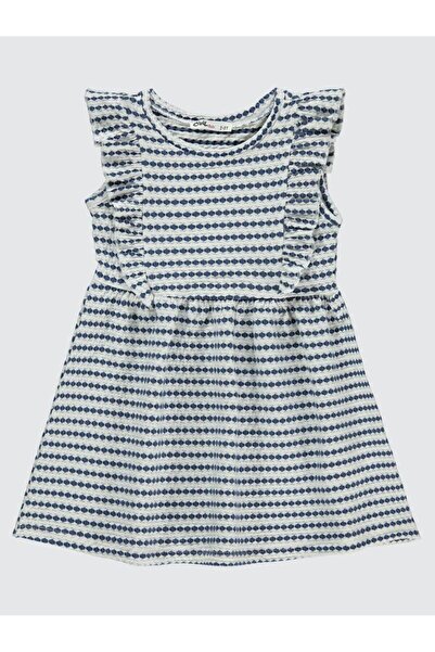 Civil Girls 3 Boyutlu Jakar 2-5 Yaş Elbise - Mavi 3-4 Yaş