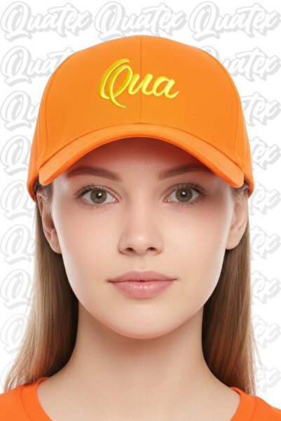 QUATEX Капелюх з вишивкою Qua – Помаранчевий 100% бавовна габардин, унісекс модель