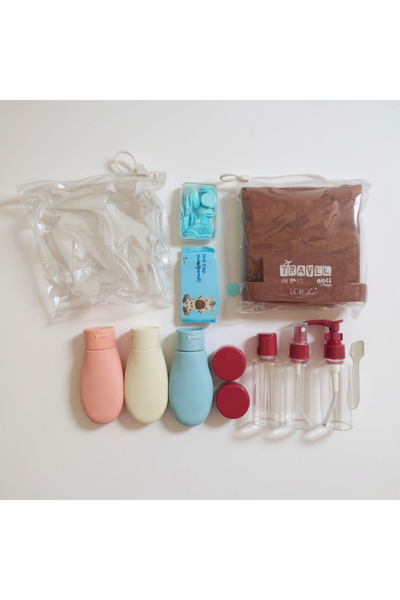 EMPA A V M 13 parça özel çantalı cep mendili ve yaprak sabunlu Seyahat şişe s...