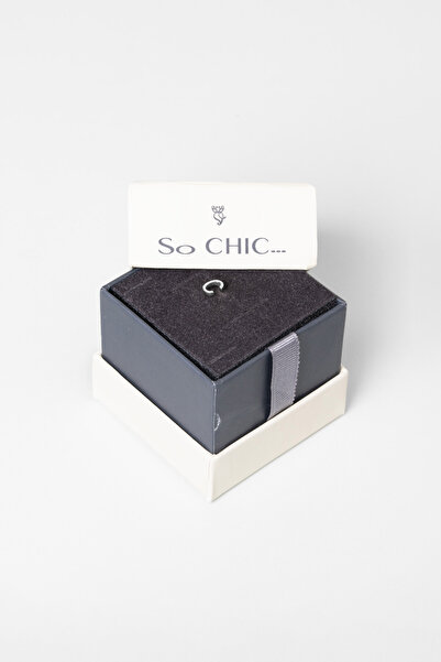 So CHIC... My Story C Harfi 18 Ayar Beyaz Altın Kaplama Gümüş Tek Küpe