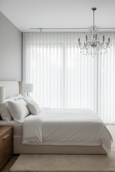 Madame Dower Κουρτίνα από μεταξωτό μπαμπού απλό τούλι 1x3 με πιο συχνή πλισέ | Σαλόνι | Υπνοδωμάτιο | Μοντέλα τούλινων κουρτινών σαλονιού