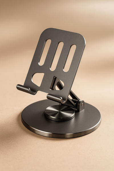 Genel Markalar Yüksek Kalite Metal 360 Dönebilen Ayarlanabilir Telefon Ve Tablet Tutucu Masa Üstü Standı Siyah