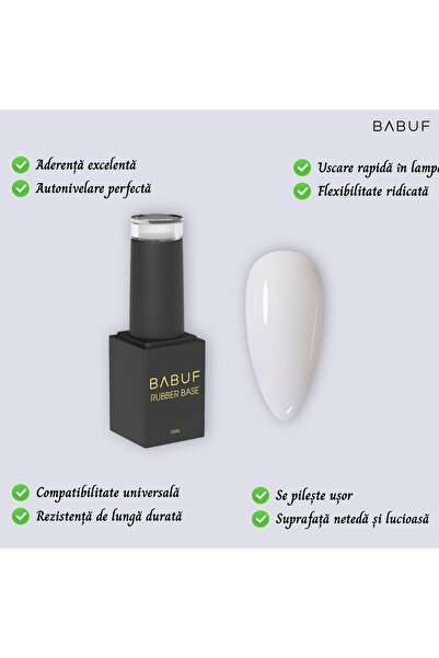 BABUF Baza Rubber Naturala – RB 2 – White Cream 15 ml
