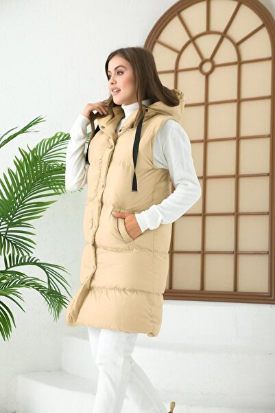 MODAMİA Down Vest Hooded Down Vest Hooded Sleeveless Down Vest Coat