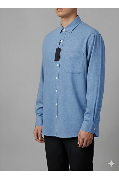 ELİTPARK GÖMLEK Güncüoğlu Long Sleeve Pocketed Solid Color Winter Men's Shirt