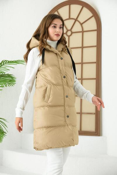MODAMİA Down Vest Hooded Down Vest Hooded Sleeveless Down Vest Coat