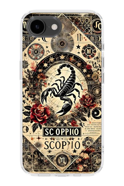 FLAMENKO iPhone 17E Compatible a Crepe Burcu Patterned Transparent Phone Case