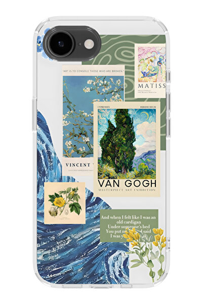 FLAMENKO حافظة هاتف شفافة متوافقة مع iPhone 17E من Van Gogh منقوش