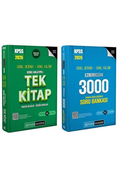 Pegem Akademi Yayıncılık Pegem 2026 KPSS Genel Yetenek Genel Kültür Konu + So...