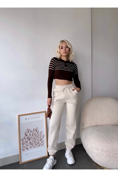 LACHT Women's Stone High Waist Fleece-Lined Jogger Sweatpants