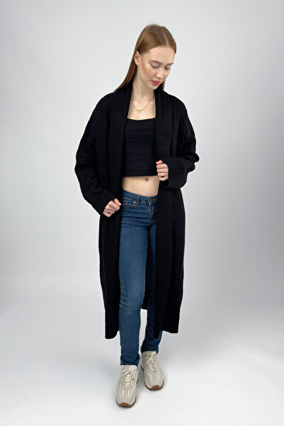 Betimoda Women's Shawl Collar Long Knitwear Cardigan Black