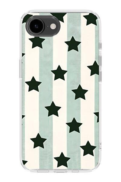 FLAMENKO حافظة هاتف شفافة متوافقة مع iPhone 17E مخطط Star منقوش