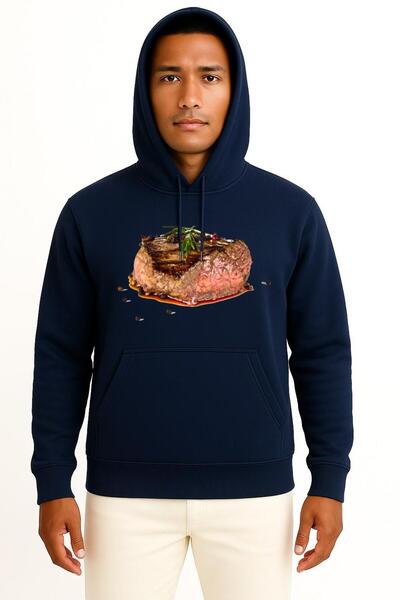 Bahriyeli Collection Pullover unisex cu glugă pentru grătar Beefsteak cu desi...