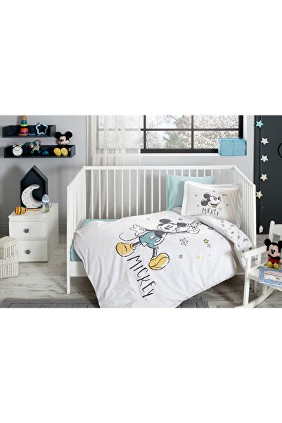 Özdilek Özdilek Mickey Good Night Licensed Disney Ranforce Baby Duvet Cover Set