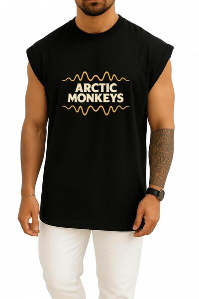 Bahriyeli Collection تيشيرت بدون أكمام بتصميم Arctic Monkeys Retro Indie ذو ت...