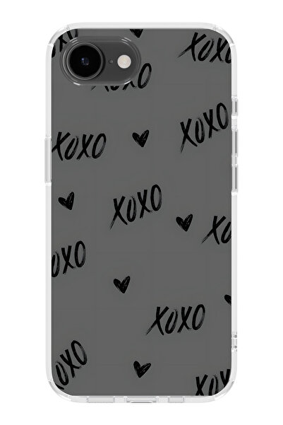 FLAMENKO حافظة هاتف شفافة XOXO منقوش متوافقة مع iPhone 17E
