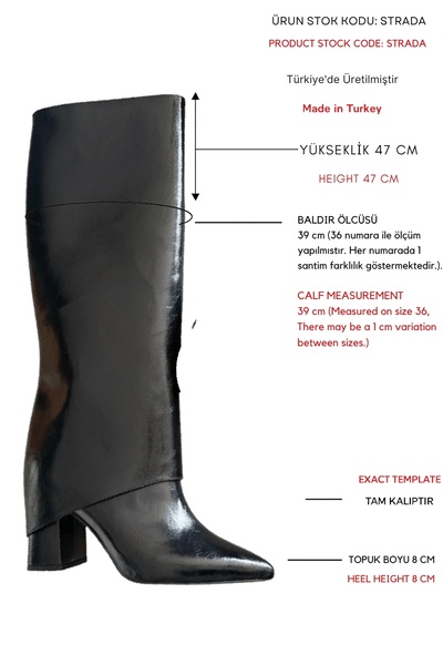 DİVOLYA Strada Чорні шкіряні ботильйони на підборах (висота каблука 8 см) для щоденного використання