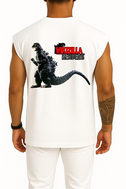 Bahriyeli Collection oversized Godzilla Junior Destoroyah King Μπλουζάκι με σχέδιο τσέπης και πλάτης