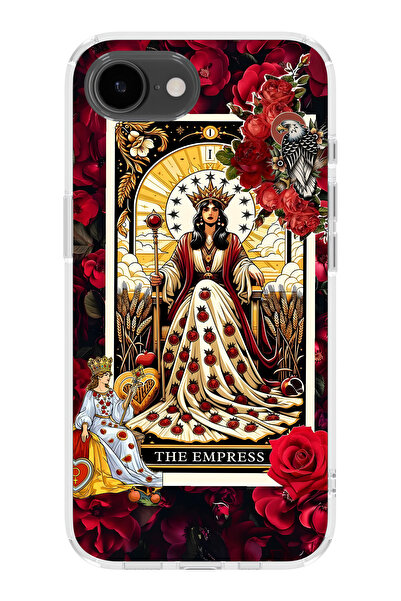 FLAMENKO iPhone 17E Uyumlu İmparatoriçe Tarot Desenli Şeffaf Telefon Kılıfı
