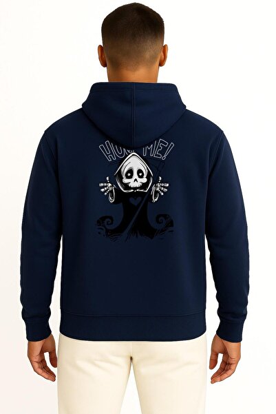 Bahriyeli Collection Худі з капюшоном Death, Cute, Mascot, Grim, Reaper з кишенями та спинкою, унісекс