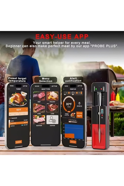 OEM Termometru wireless, termometru Bluetooth pentru carne cu monitorizare prin aplicație mobilă