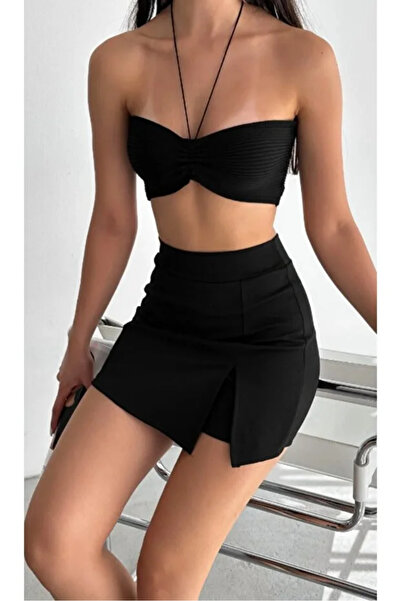 EmcyFiora Crep Etek Short Şık Tasarım