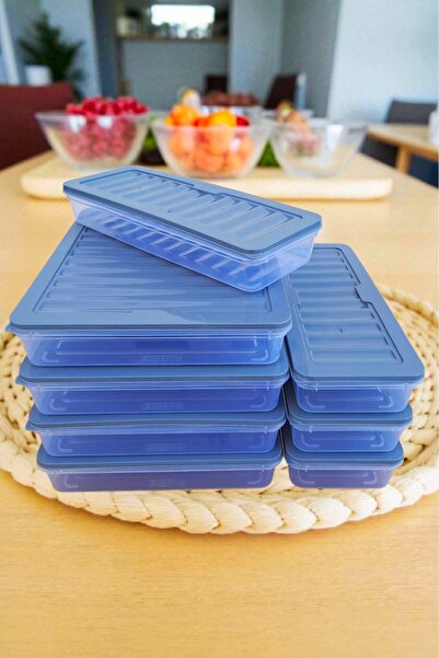 SWENCRAFT Food Storage Container Set of 8, Microwave and Freezer Safe, Pp 5 Boxes, Gray, 2.4 Lt, 1.2 Lt