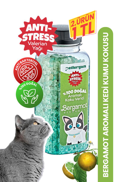Petlergan Kedi Kumu Koku Giderici %100 Doğal Aromalı Bergamot-Valerian Yağı E...
