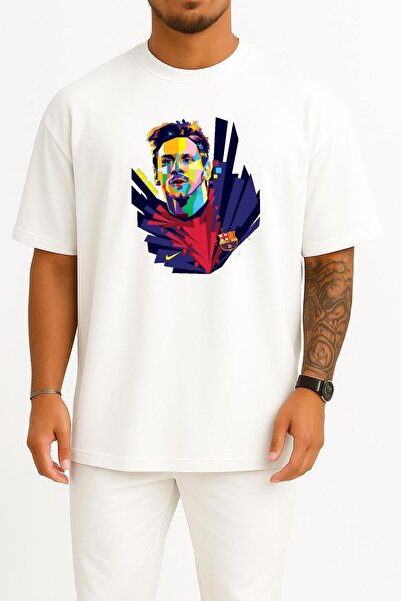Bahriyeli Collection supradimensionat Lionel Messi unisex cu design colorat p...