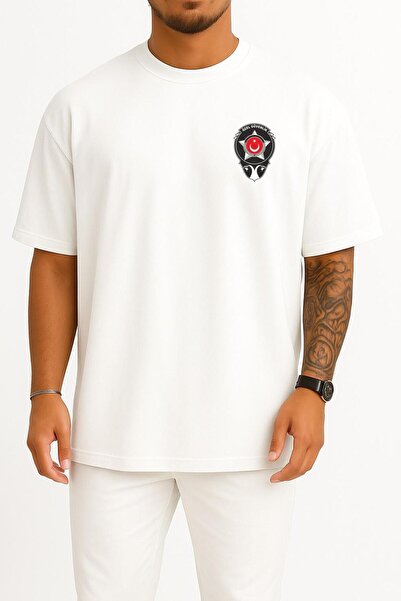 Bahriyeli Collection تي شيرت للجنسين بتصميم جيب وظهر كبير الحجم مخصص للأمان