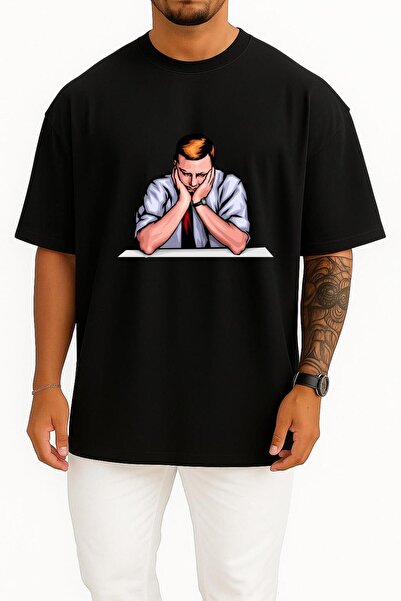 Bahriyeli Collection Tricou unisex cu design pentru piept "Oversize Sadness P...