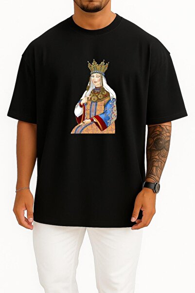 Bahriyeli Collection تي شيرت كبير الحجم من توراندوت أذربيجان ذو تصميم على الص...