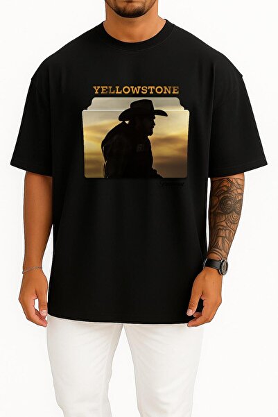 Bahriyeli Collection تي شيرت يلوستون كبير الحجم بتصميم صدر مستوحى من المسلسلا...