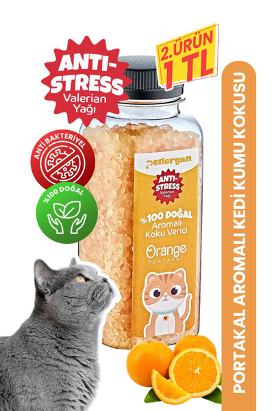 Petlergan Kedi Kumu Koku Giderici %100 Doğal Aromalı Portakal-Valerian Yağı E...