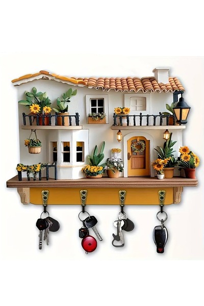YALOVA SHOP 2D Dekoratif Ahşap Anahtar Askılığı Modern Ve Şirin Görünümlü Anahtarlık (20 x 30 CM)