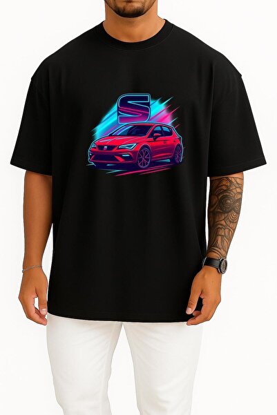 Bahriyeli Collection Μπλουζάκι Unisex oversized Seat Leon με σχέδιο κόκκινου ...