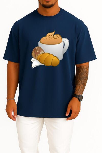 Bahriyeli Collection Oversize kroj Kafena kroasan doručak kofer dizajniran un...