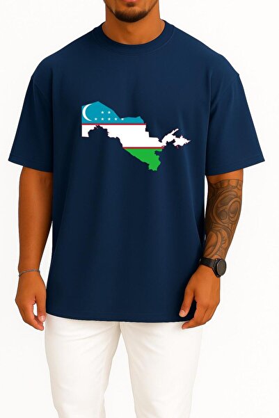 Bahriyeli Collection oversized Σημαία της Ουζμπεκιστάν Ουζμπεκιστάν Χάρτης με...