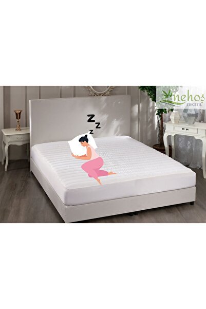 Nehos tekstil Bambu Kapitone Kalın Süngerli Bambu Fitted Telalı Yatak Koruyucu Çarşaf Alez Thick Tek Çift Battal