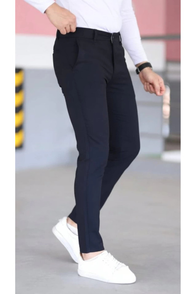 Butik Men's Slim Fit Stretch Fabric Gabardine Trousers