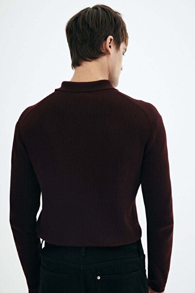 H&M Slim Fit Rib-knit polo shirt