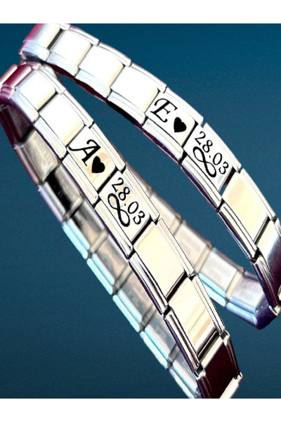 fmaccessoriess Kişiye Özel Harfli Sonsuzluk ve Tarihli Italyan Charm Anı Çeli...