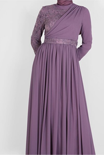 Alvina Güpür Detaylı Abiye Elbise 50229