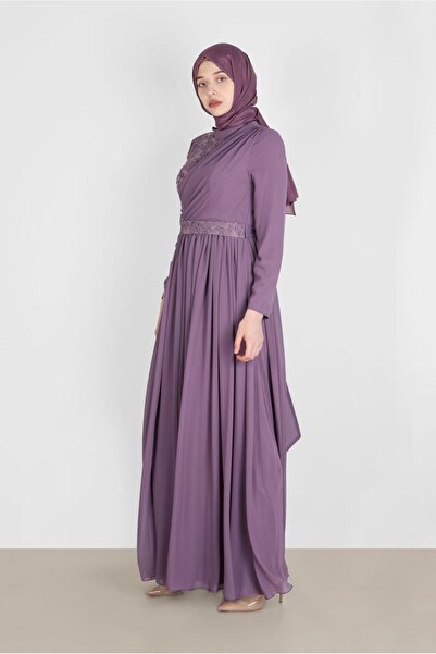 Alvina Güpür Detaylı Abiye Elbise 50229