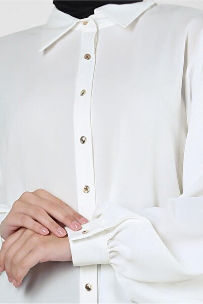 Alvina 43870 Μοντέλο Μπαλόνι Μπλούζα με μανίκια και λεπτομέρεια με κουμπί