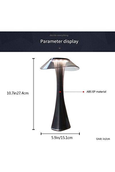 fulina Small Waist LED Table Lamp, Eye-Caring, Soft, Desk lamp for Home Decoration Grey