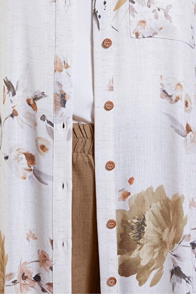 Alvina Linen Suit with Patterned Trousers 44773