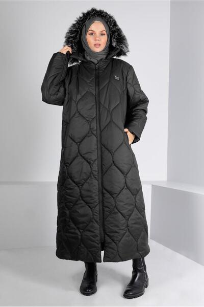 Alvina Plus Size Puffer Coat with Fur Hood 90333